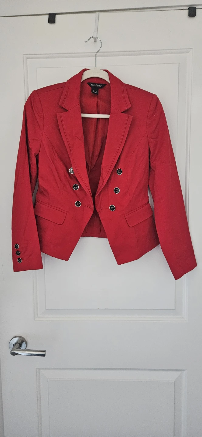 White House Black Market Red Blazer - Size 2 (Small) - photo 2