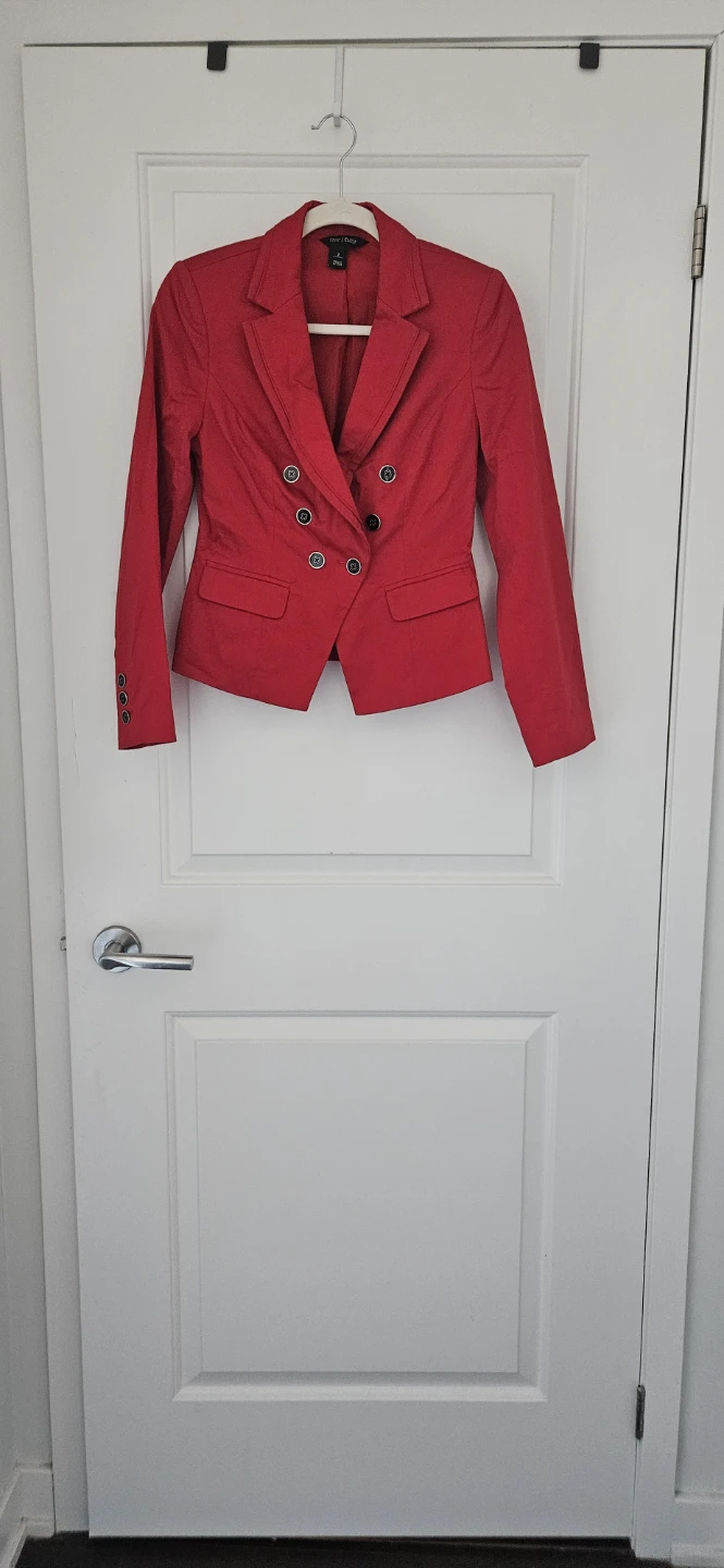 White House Black Market Red Blazer - Size 2 (Small) - photo 4