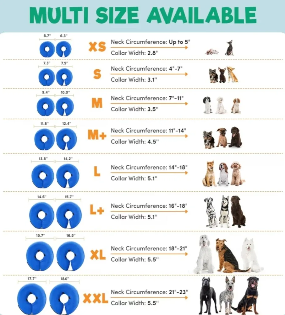 Pet Inflatable Collar, Size S and M - Green image indicator(2)