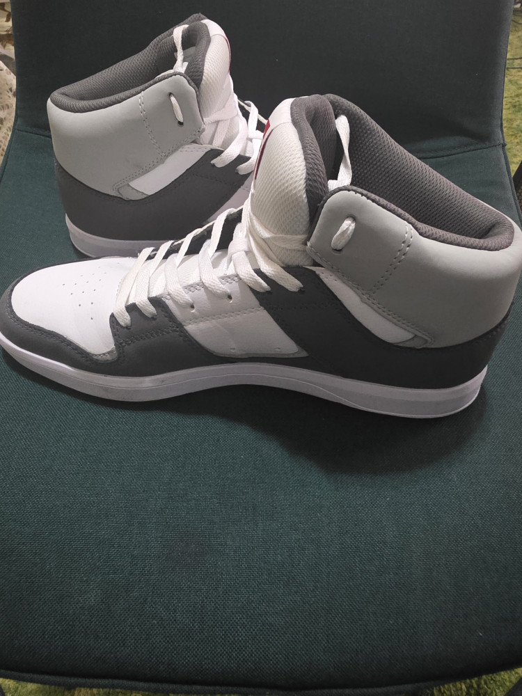 DC High-Top Sneakers, Gray and White - photo 2