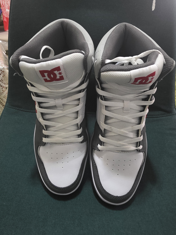 DC High-Top Sneakers, Gray and White - photo 3