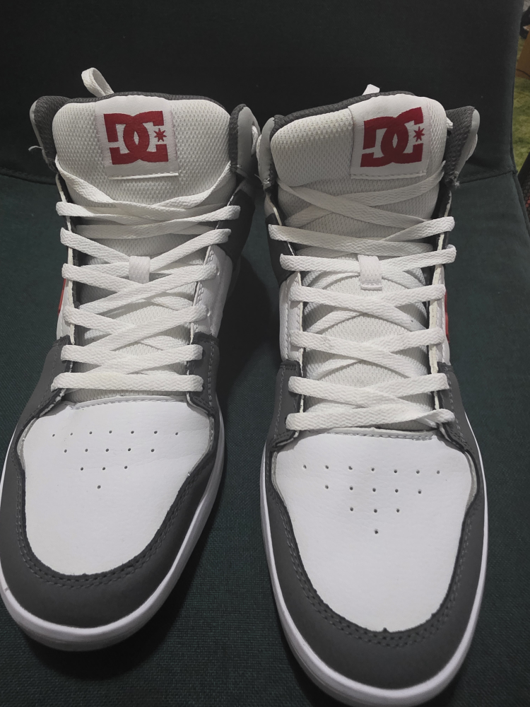 DC High-Top Sneakers, Gray and White - photo 4