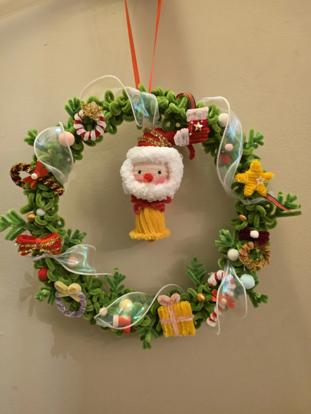 Christmas Wreath with Santa Decoration