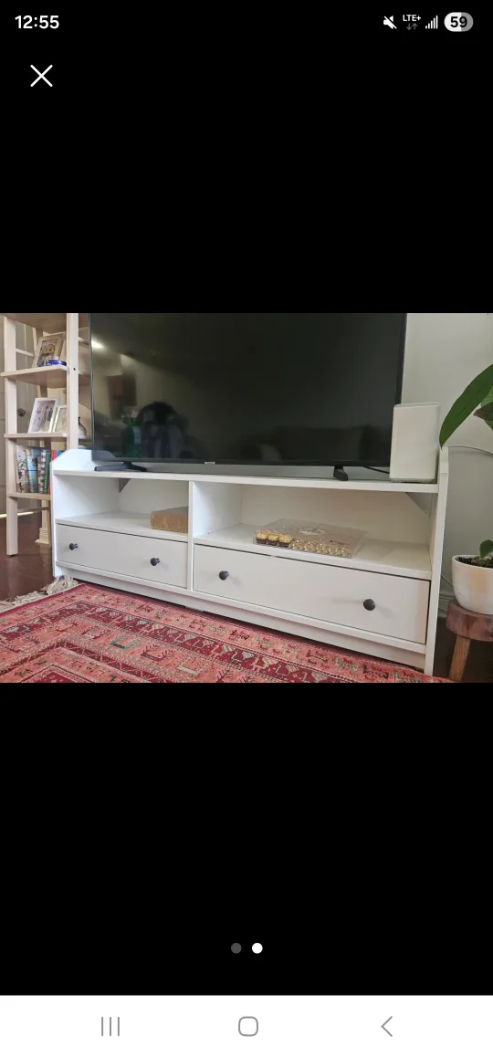 White TV Stand with Drawers image indicator(2)