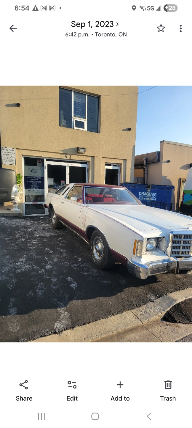 Classic White Car Ford Thunderbird 1979