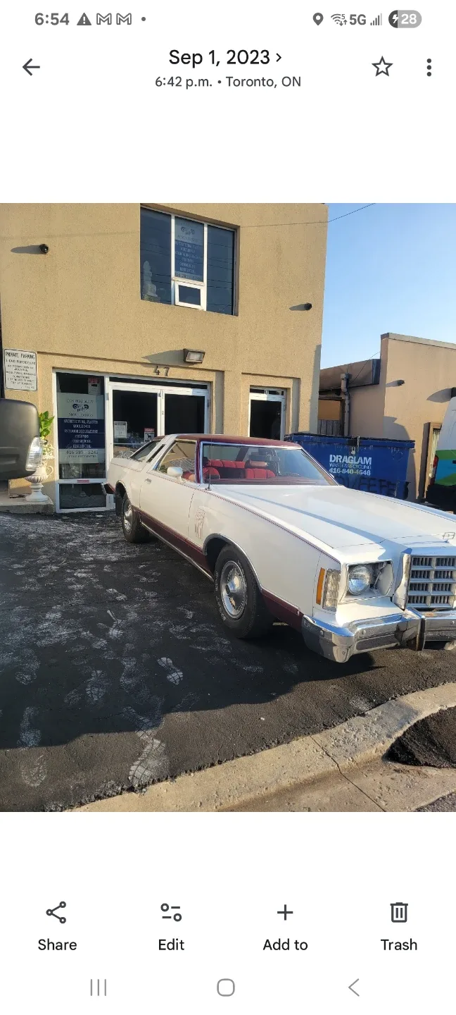Classic White Car Ford Thunderbird 1979