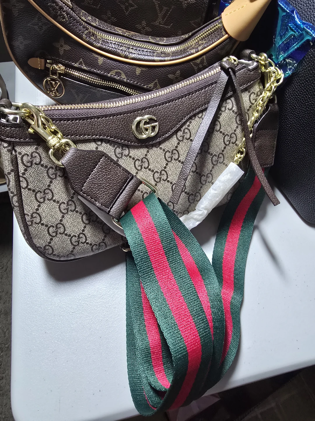 Handbag with Green & Red Strap - photo 2
