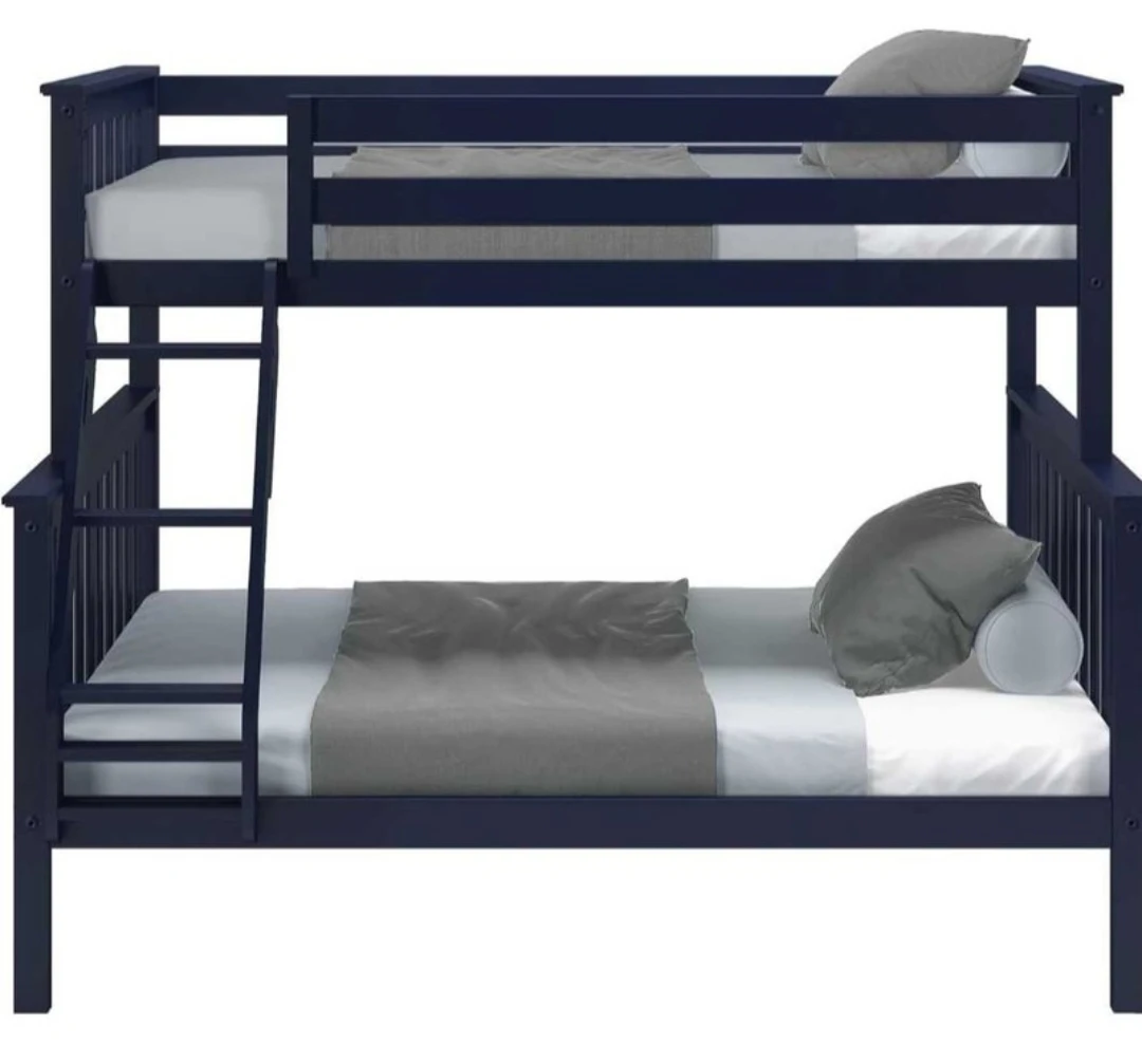 Wooden Bunk Bed Frame, Blue - photo 2