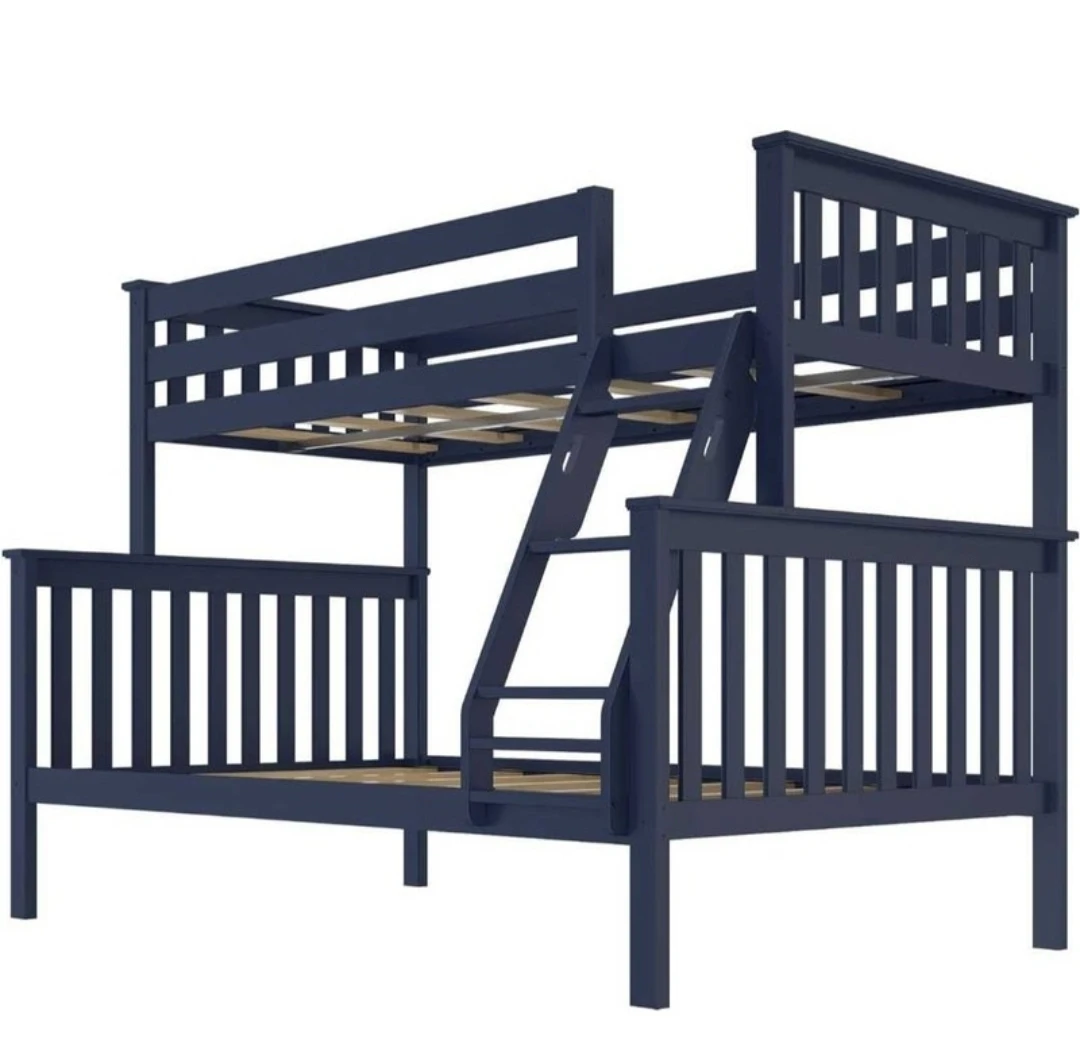 Wooden Bunk Bed Frame, Blue - photo 4