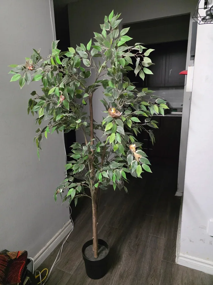 Artificial Ficus Tree with Birds