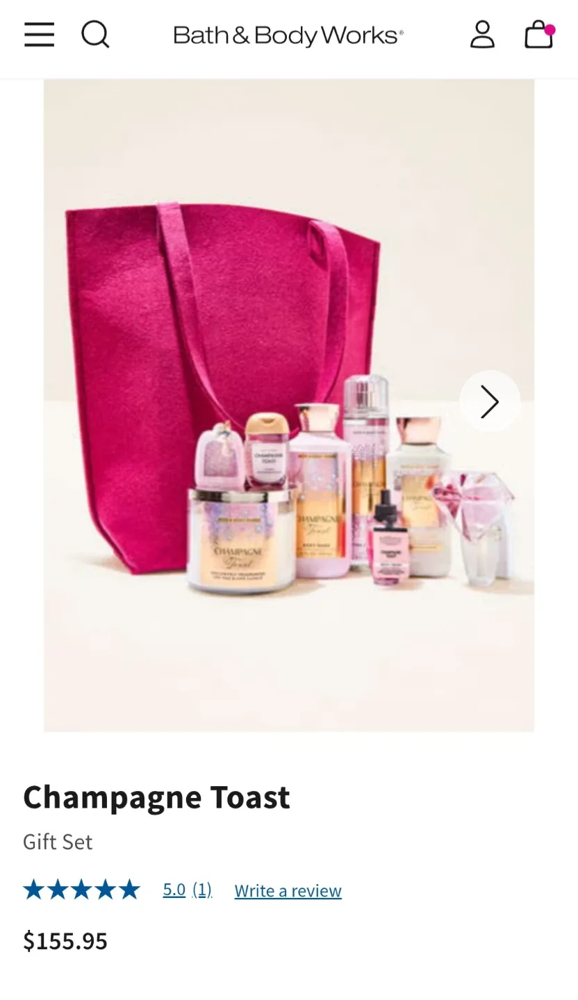 NWT Bath & Body Works Champagne Toast Gift Set image indicator(10)