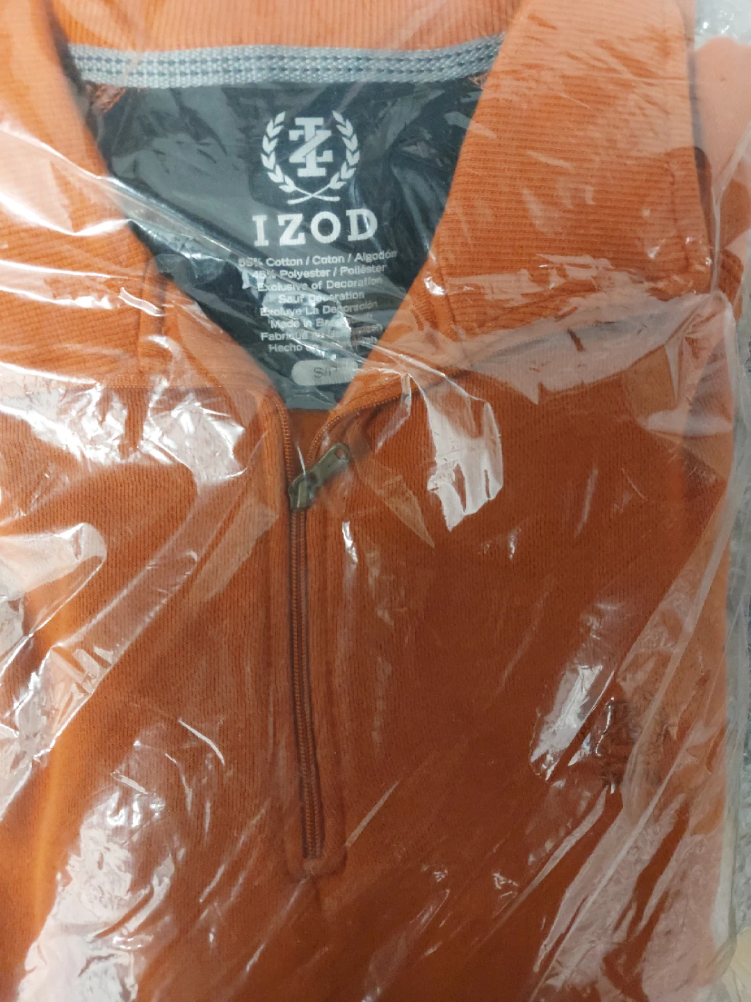 IZOD Orange 1/4 Zip Pullover - New in Package