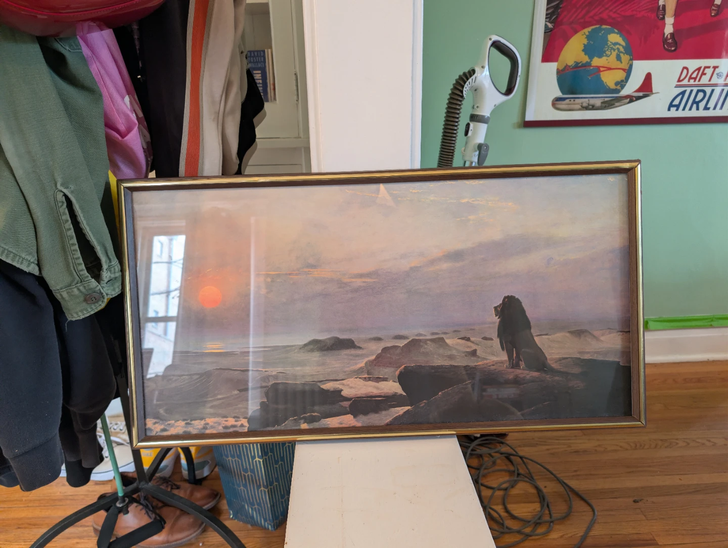 Framed Lion Painting