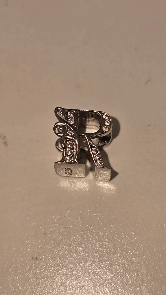925 silver Letter R Charm #Cleanout