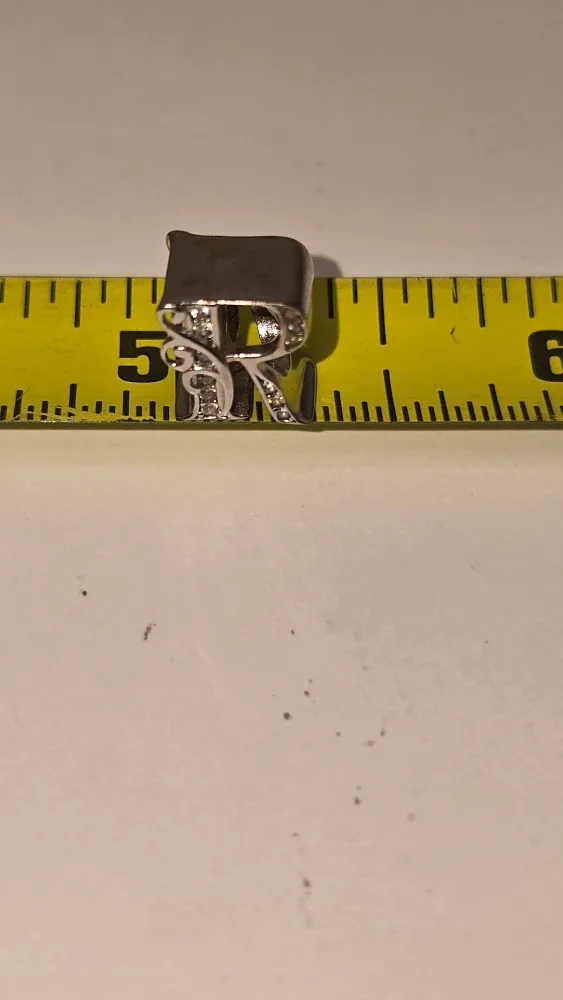925 silver Letter R Charm #Cleanout image indicator(2)