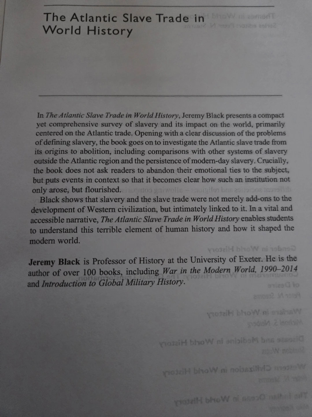 The Atlantic Slave Trade in World History by Jeremy Black - photo 2