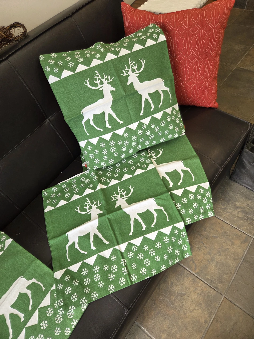 Green Reindeer Pillow Covers (Set of 4) - photo 4