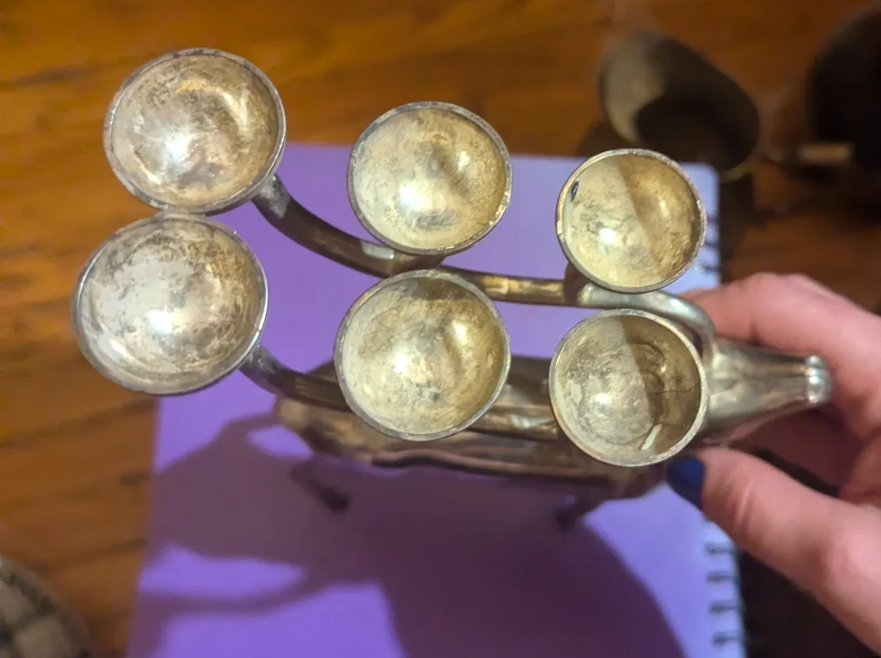 Vintage Silver Reindeer Candlestick Holder image indicator(3)