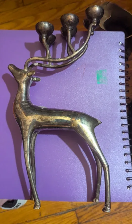 Vintage Silver Reindeer Candlestick Holder image indicator(5)