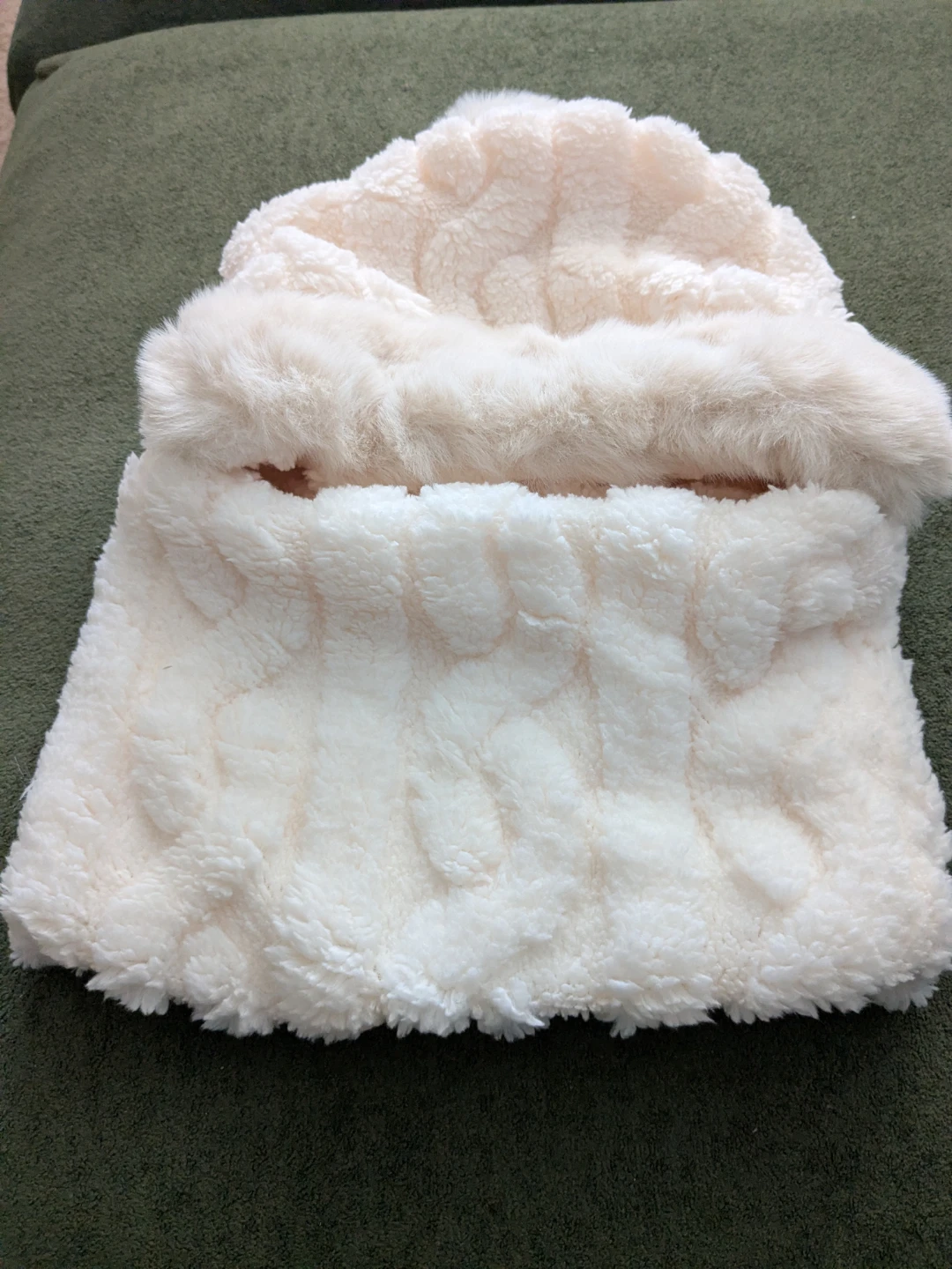 Ultra-Warm Luxury Faux Fur Pom-Pom Beanie & Cable Knit Snood Set - photo 2