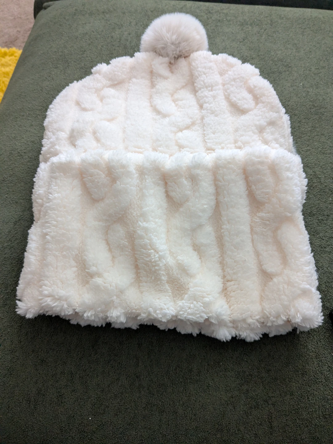 Ultra-Warm Luxury Faux Fur Pom-Pom Beanie & Cable Knit Snood Set - photo 3