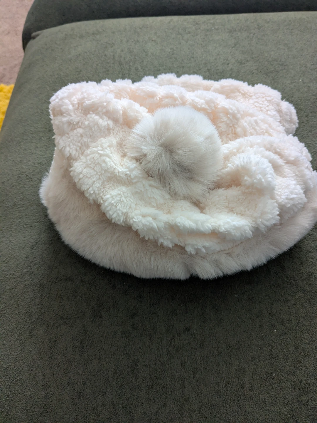 Ultra-Warm Luxury Faux Fur Pom-Pom Beanie & Cable Knit Snood Set - photo 4
