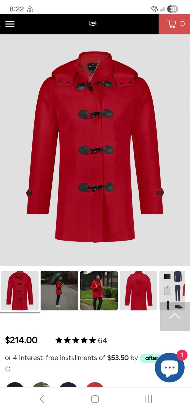 Southern Gents Red Hooded Coat Size 46 image indicator(7)