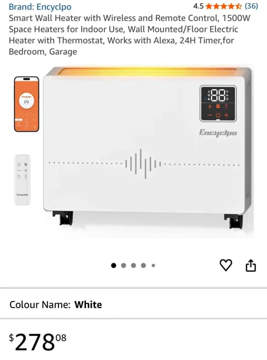 Encylcpo Smart Wall Heater 1500W