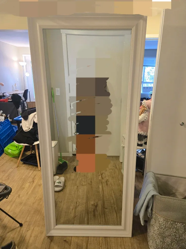 Full Length White Framed Mirror