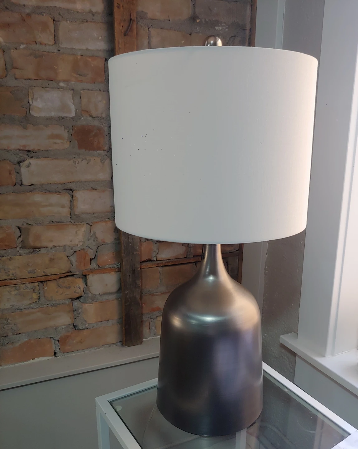 Winners Silver Table Lamp with White Shade