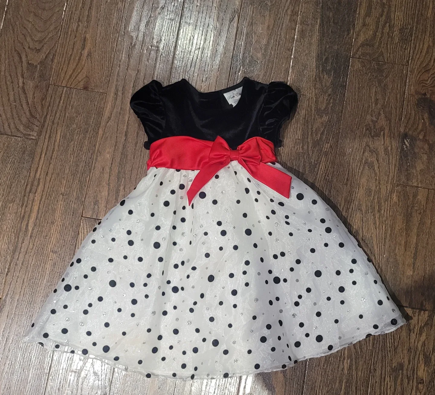Rare Editions Black & White Polka Dot Dress