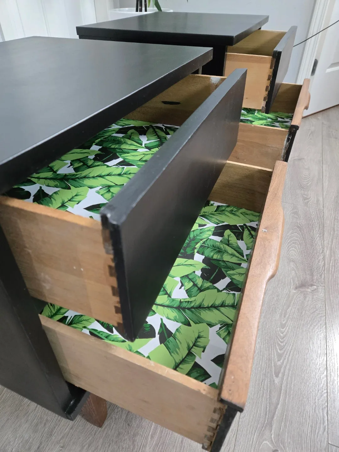 2 x Newly refinished mcm mid century modern nightstands image indicator(6)