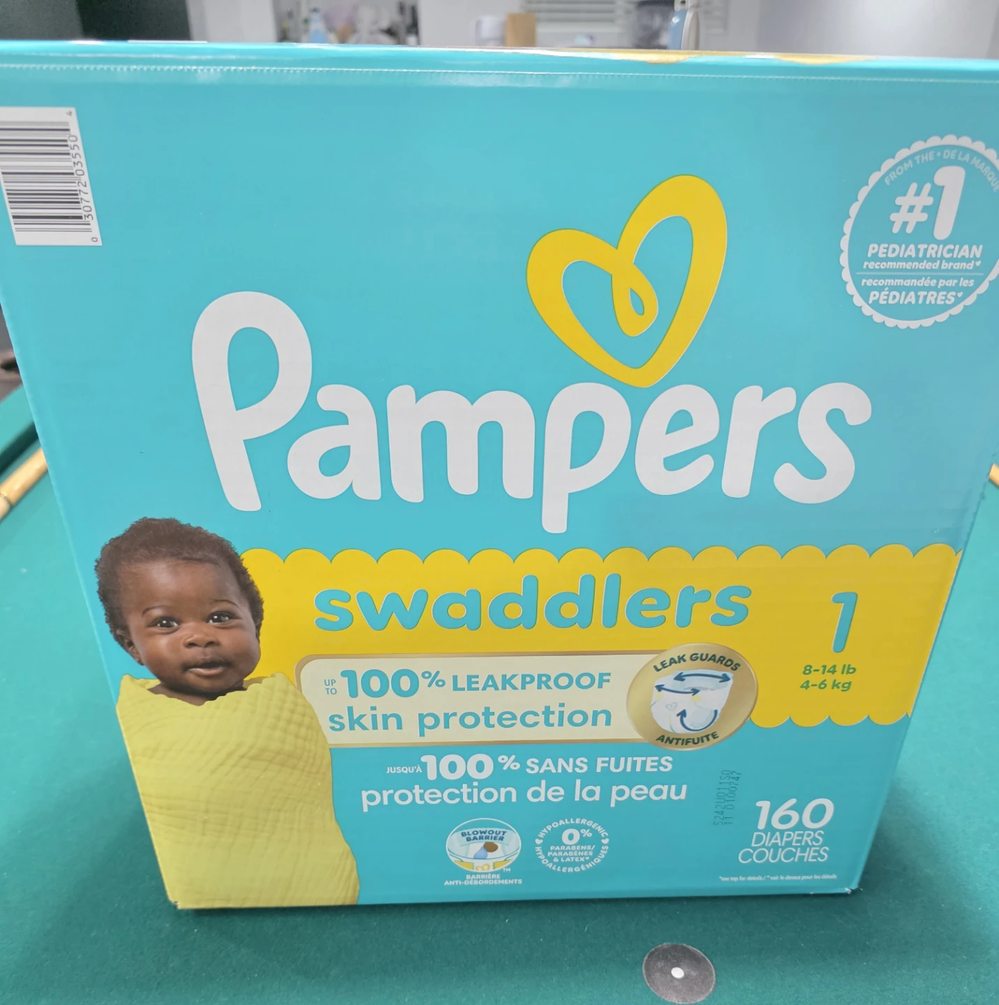 Pampers Swaddlers Size 1 (8-14 lb) - 160 Diapers