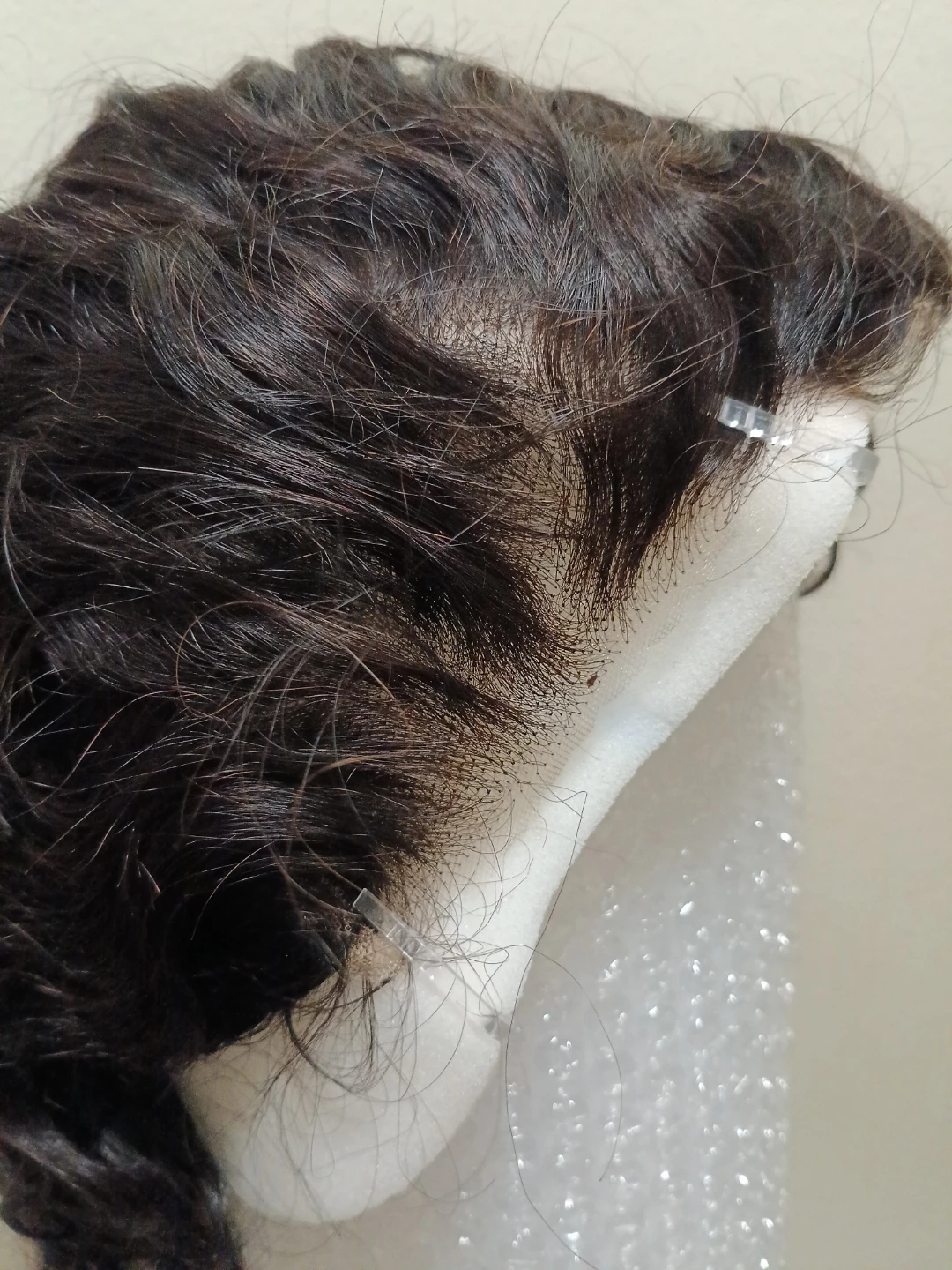 New!!! Curly Human Hair Wig - Dark Brown - photo 2