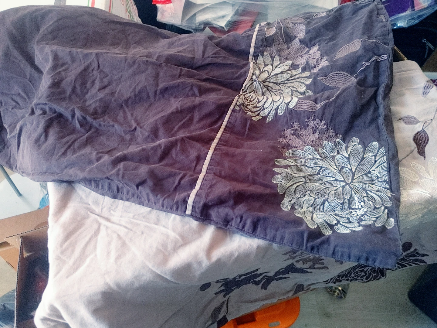 2 Brown with side detail pillowcases