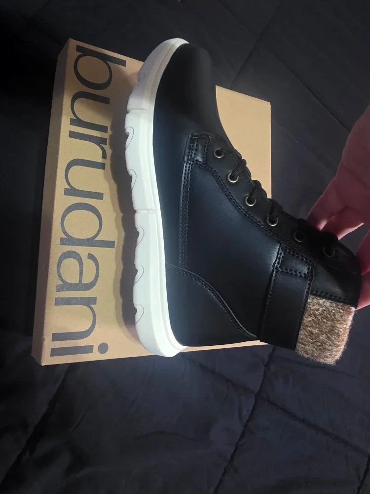 Burdani Black Leather Ankle Boots size 8 image indicator(2)