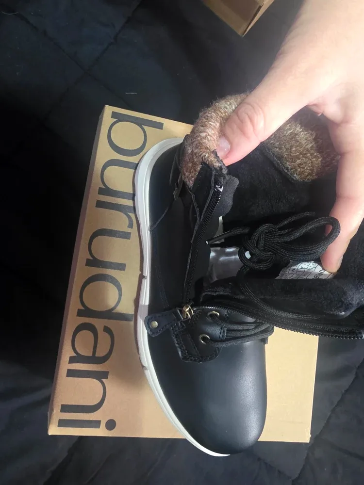Burdani Black Leather Ankle Boots size 8 image indicator(3)