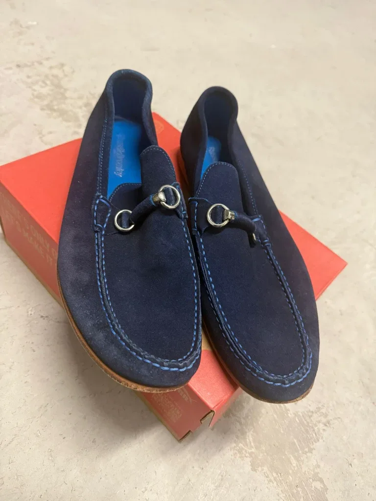 Russell & Bromley Navy Suede Loafers - Size 9 (EU 42) #cleanout