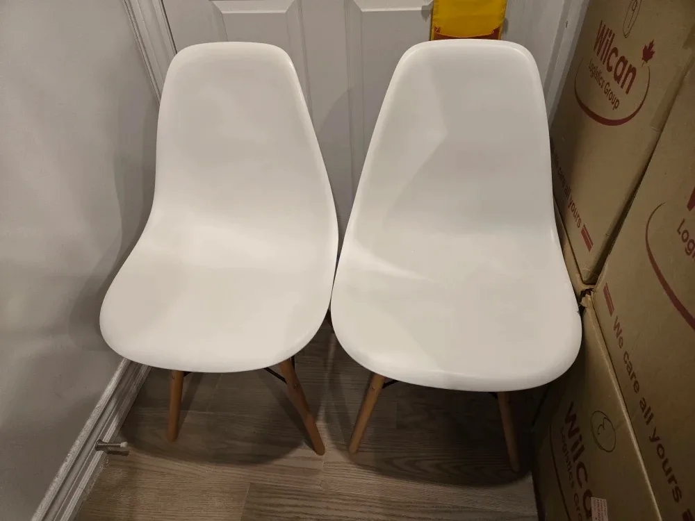 White Plastic Dining Chair X 2