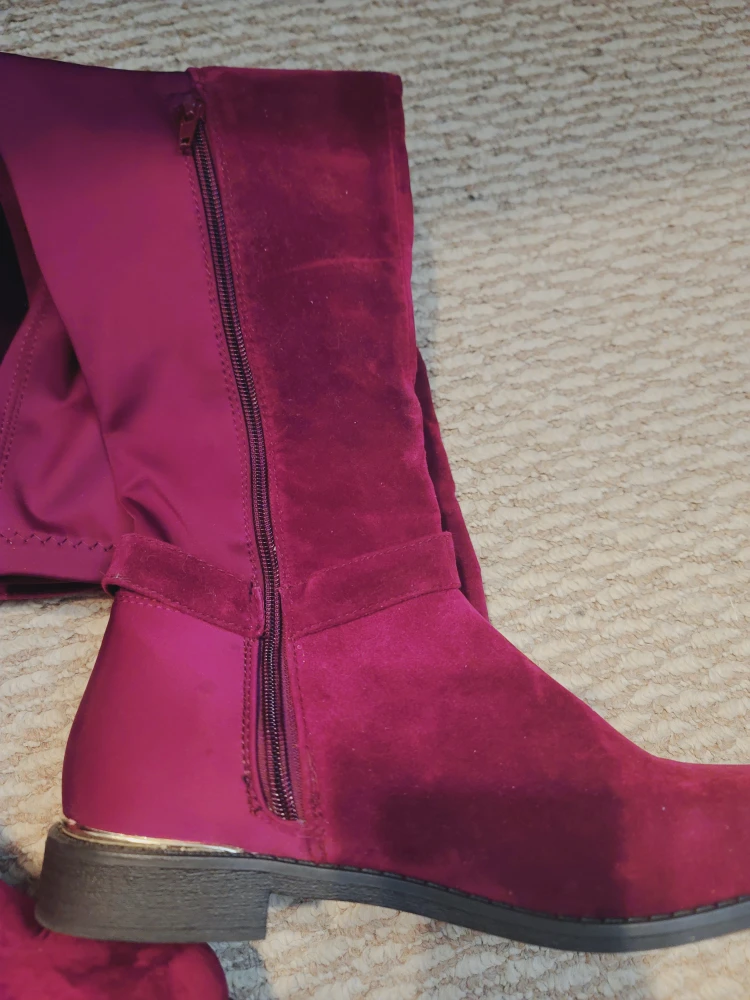Burgundy Over-the-Knee Boots Size 11 - photo 4
