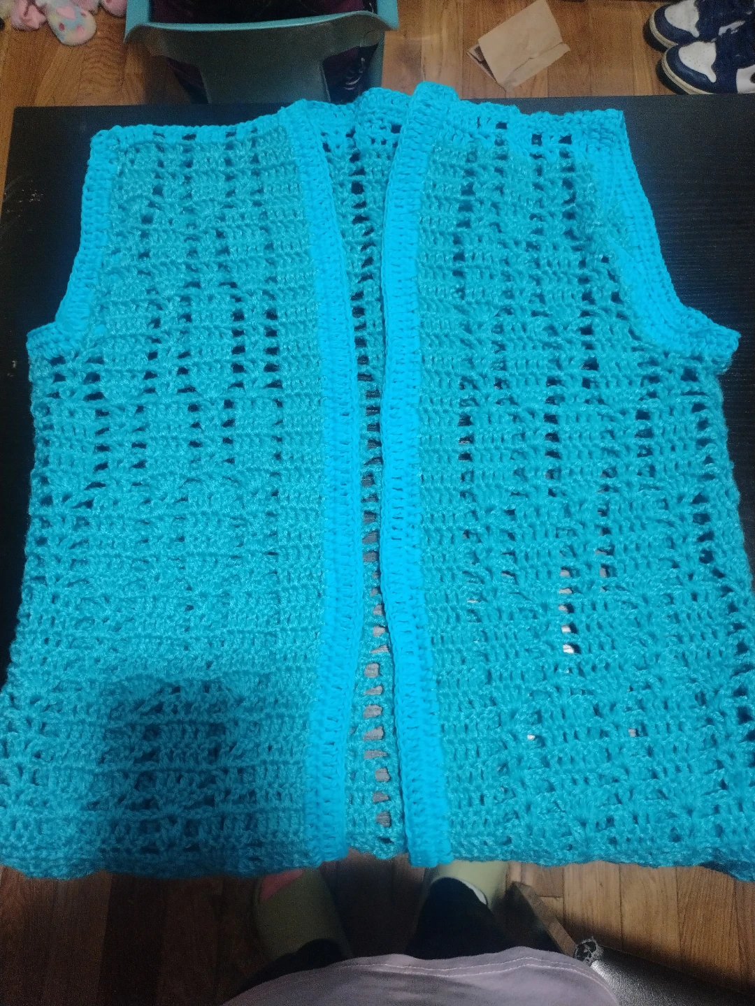 Handmade Crochet Vest - Turquoise