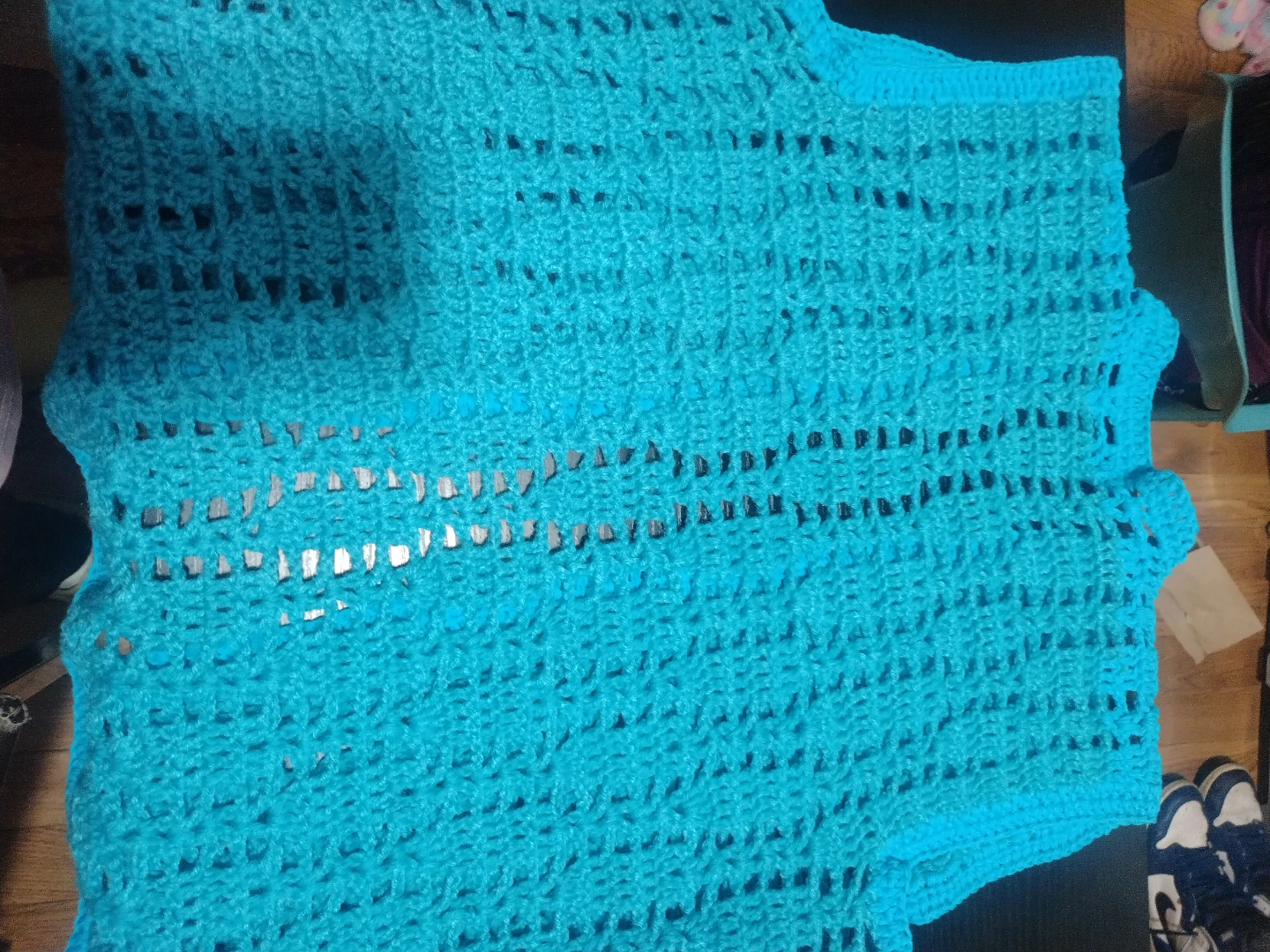 Handmade Crochet Vest - Turquoise - photo 2