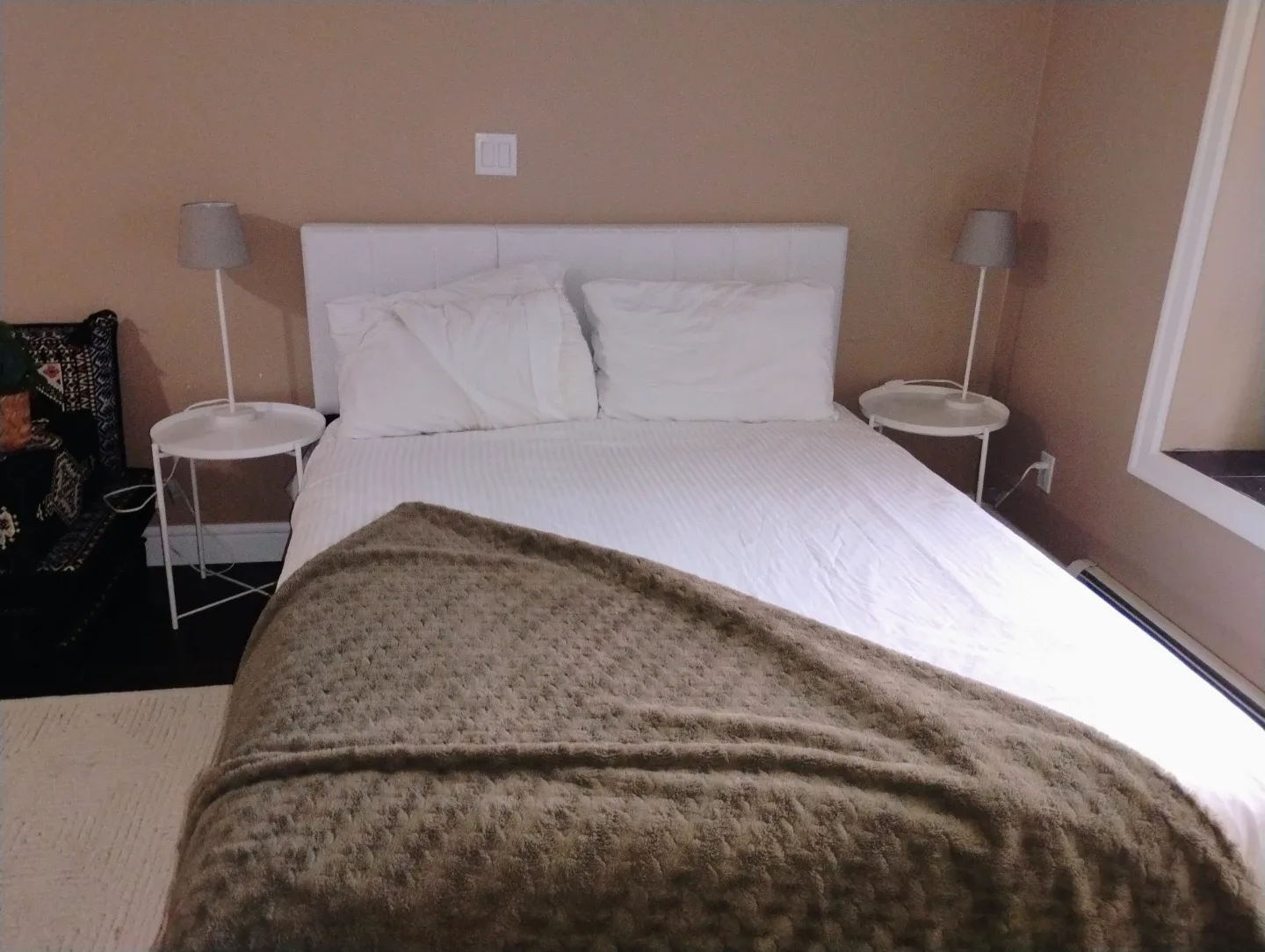 White Bed Frame & Headboard