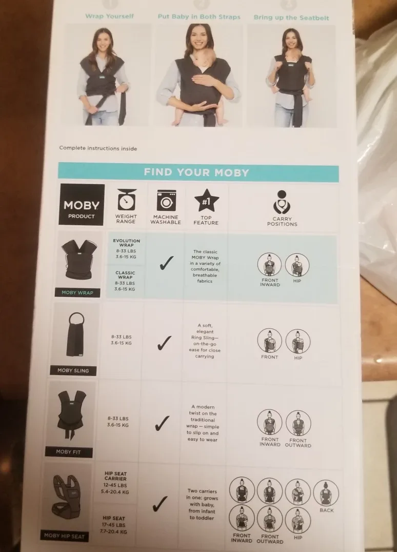 Immediate sale!!!! Brand new Moby Wrap Classic - Baby Carrier image indicator(2)