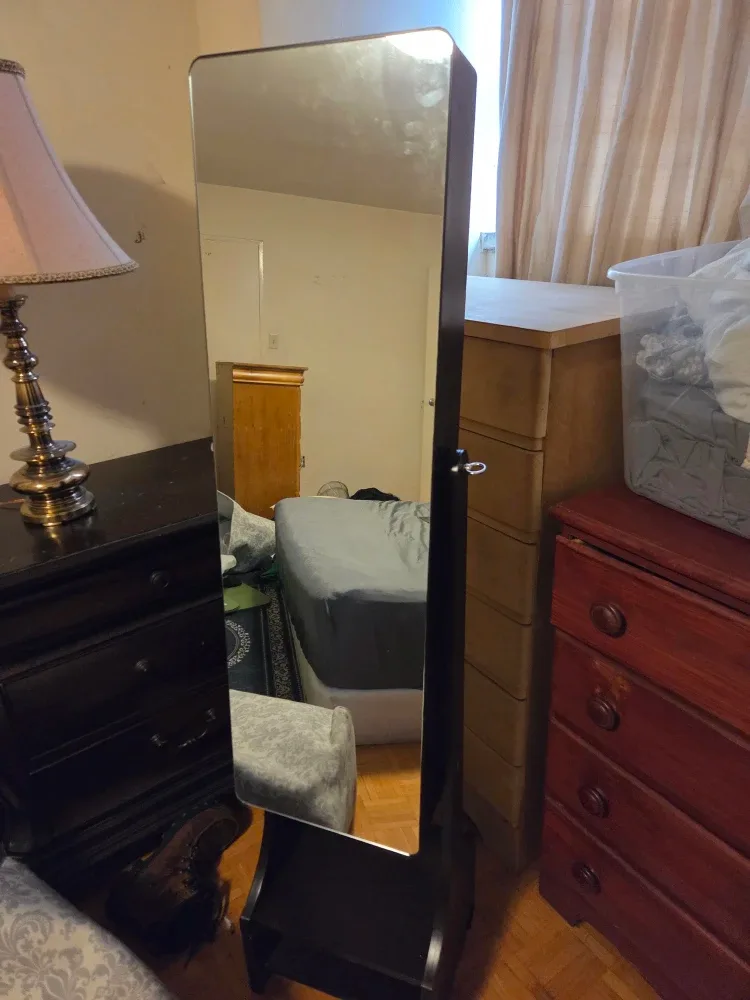 Dark Brown Mirrored Jewelry Armoire image indicator(2)