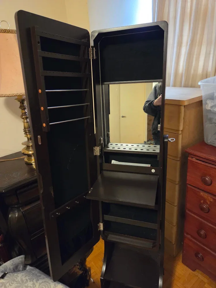 Dark Brown Mirrored Jewelry Armoire image indicator(3)