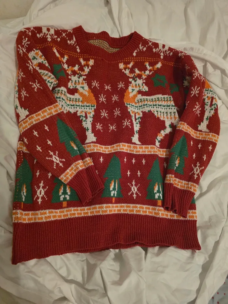 Christmas Sweater - Red with Festive Design #Cleanout