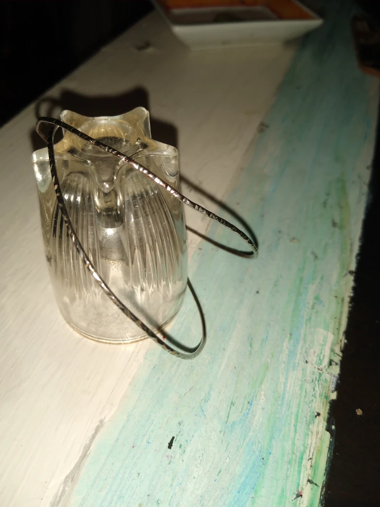 Set of two delicate silver Bangles
