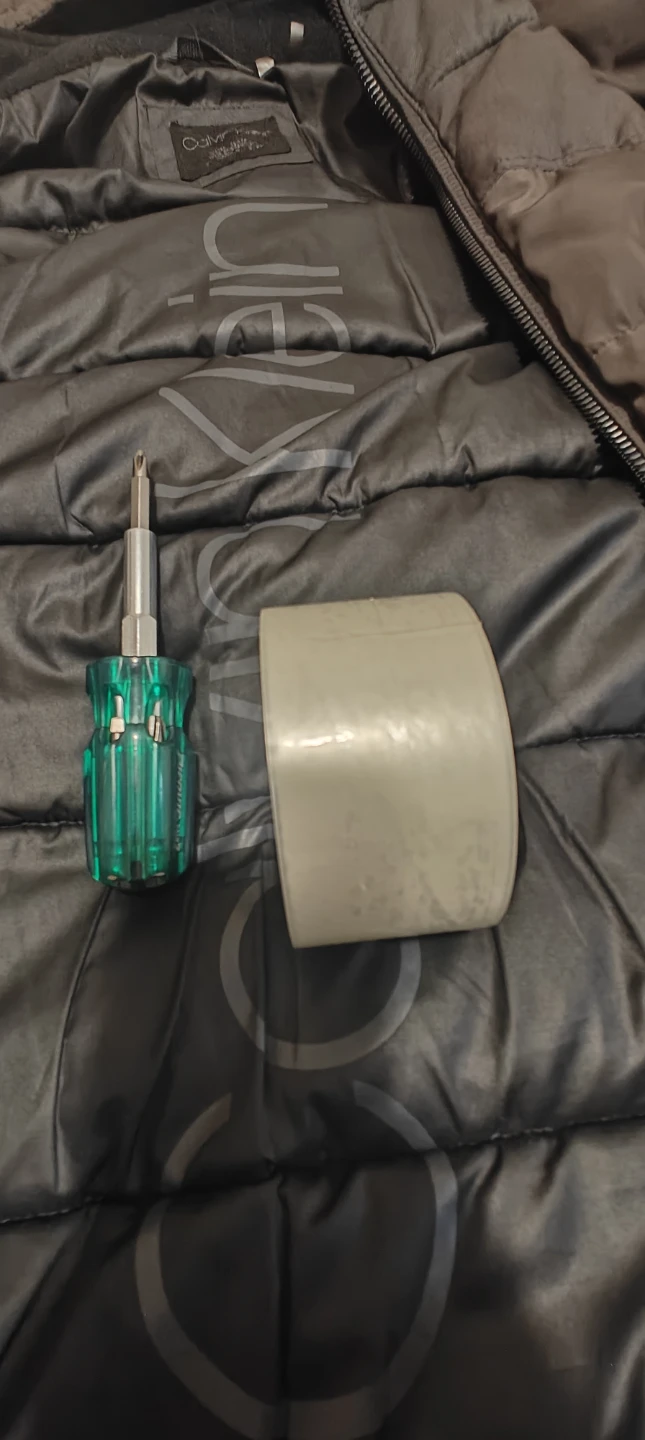 Screwdriver and tape