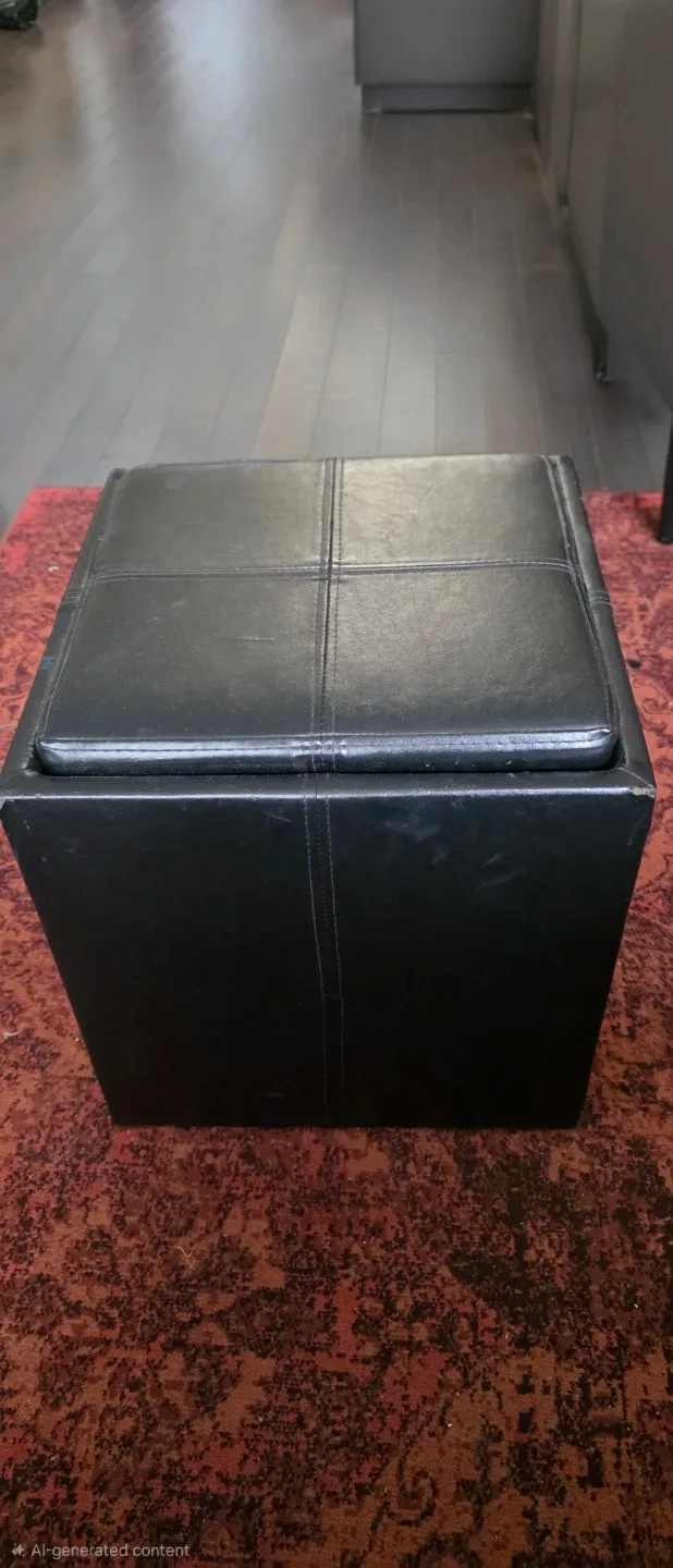 Black Storage Ottoman Cube